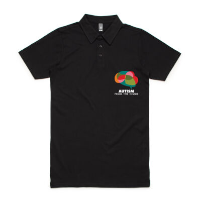 AFTI Men's Chad Polo (Dark) Front & Back Thumbnail